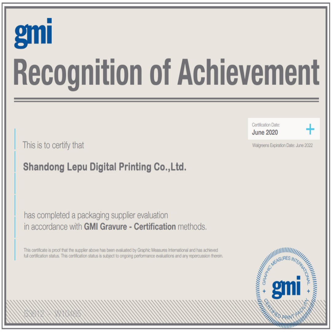 Plastic packaging material certification Plastic packaging material certification